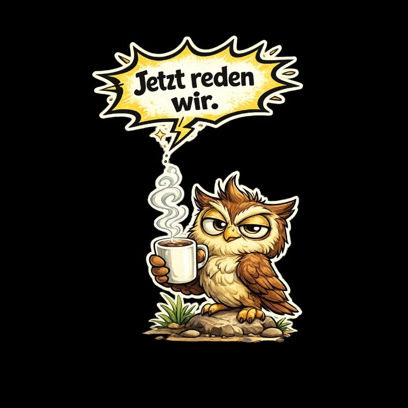 Eule lustiger Spruch Kaffee Geschenk