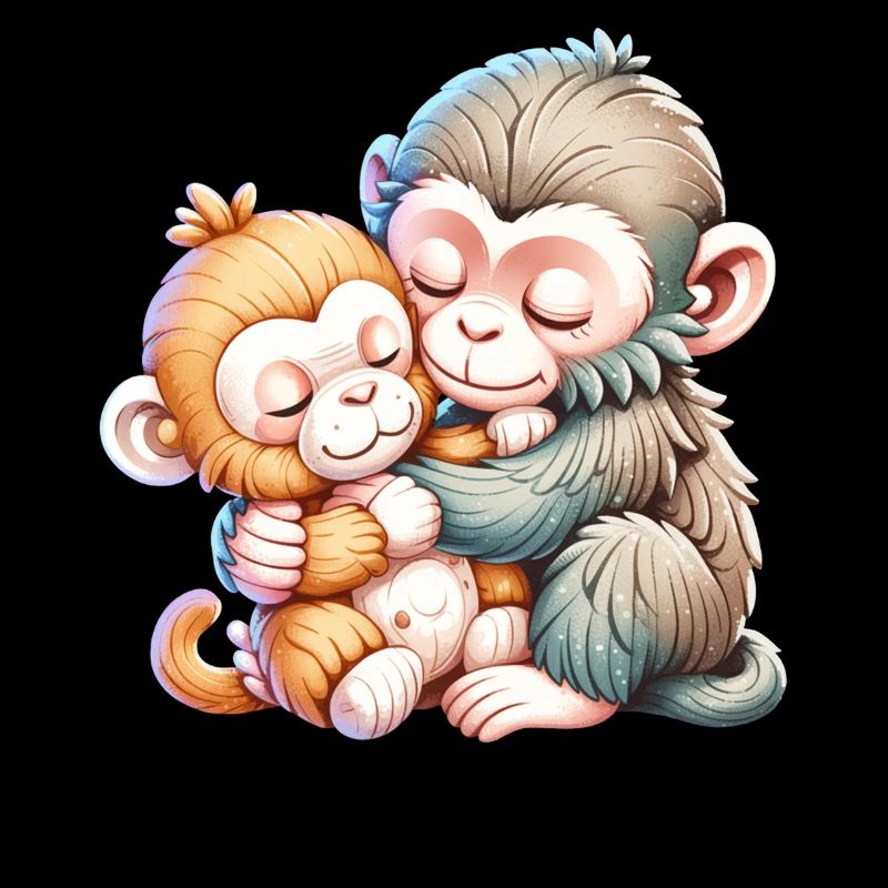 Duo de Singes Câlins