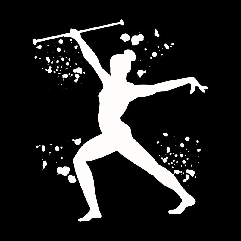 Gymnast with baton rhythmic gymnastics