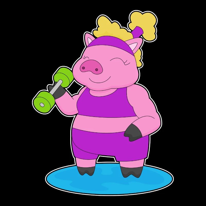 Bodybuilder cochon avec haltères