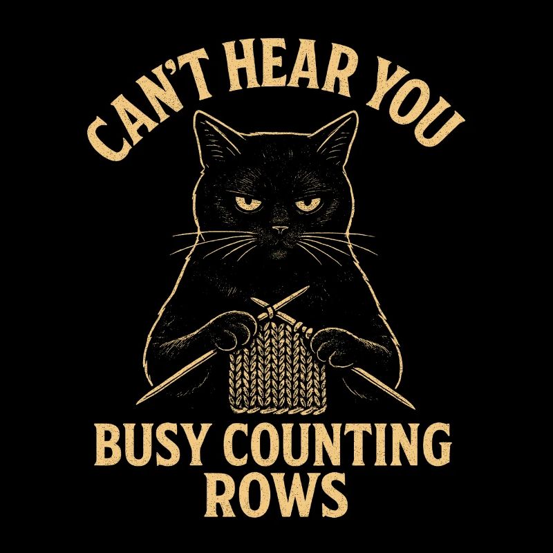 Counting Rows | Cat Knitting Humor