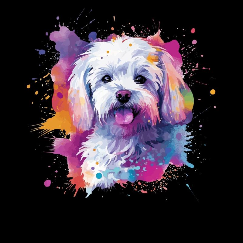 Art éclaboussuré coloré de chien maltais