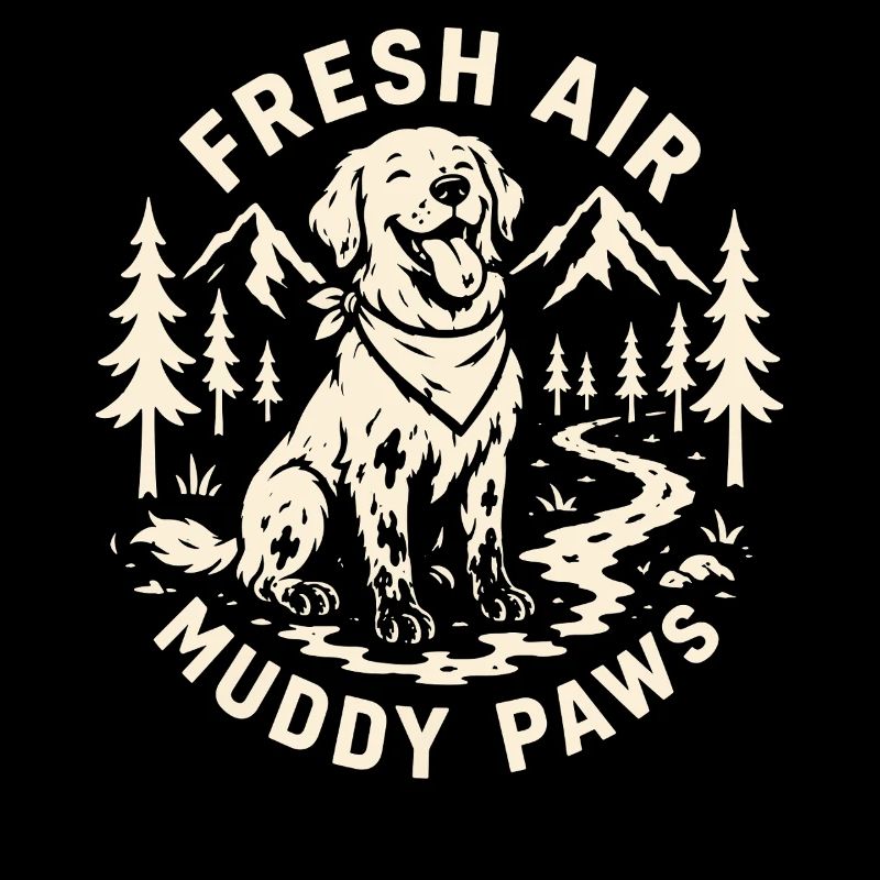 Design de chien d’extérieur Fresh Air Muddy Paws