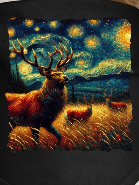 White-tailed deer Starry Night