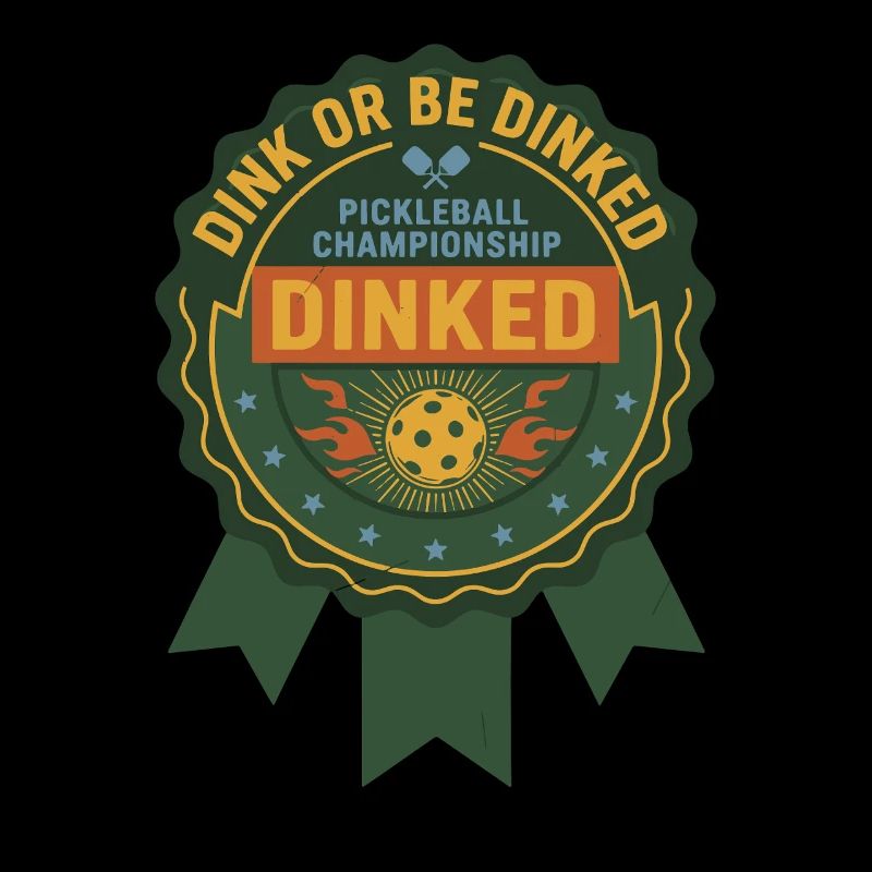 Pickleball-lustiger Spieler Dink Oder Werde Dinked