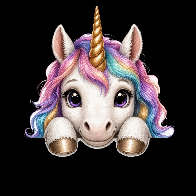 Unicorn with rainbow mane