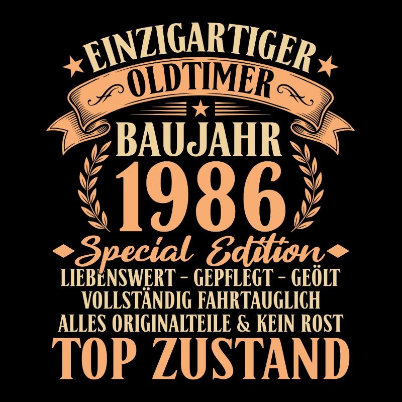 1986 Baujahr Oldtimer 40. Geburtstag Geschenkidee