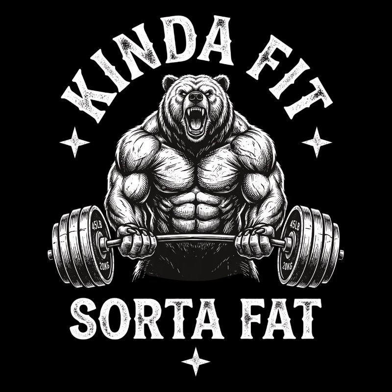 Kinda Fit Sorta Fat Bear Weightlifting