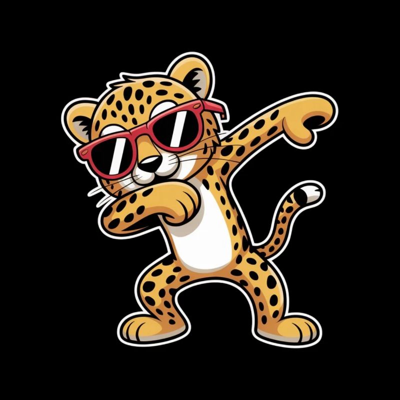 Danse léopard avec lunettes de soleil