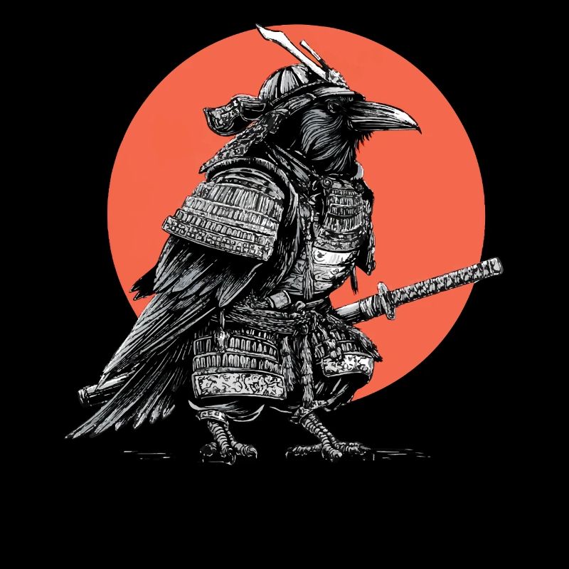 Corbeau Samouraï en armure