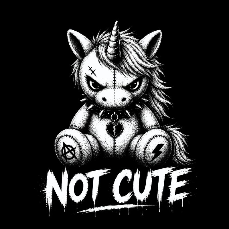 Rebellisches Einhorn – Not Cute Punk Design