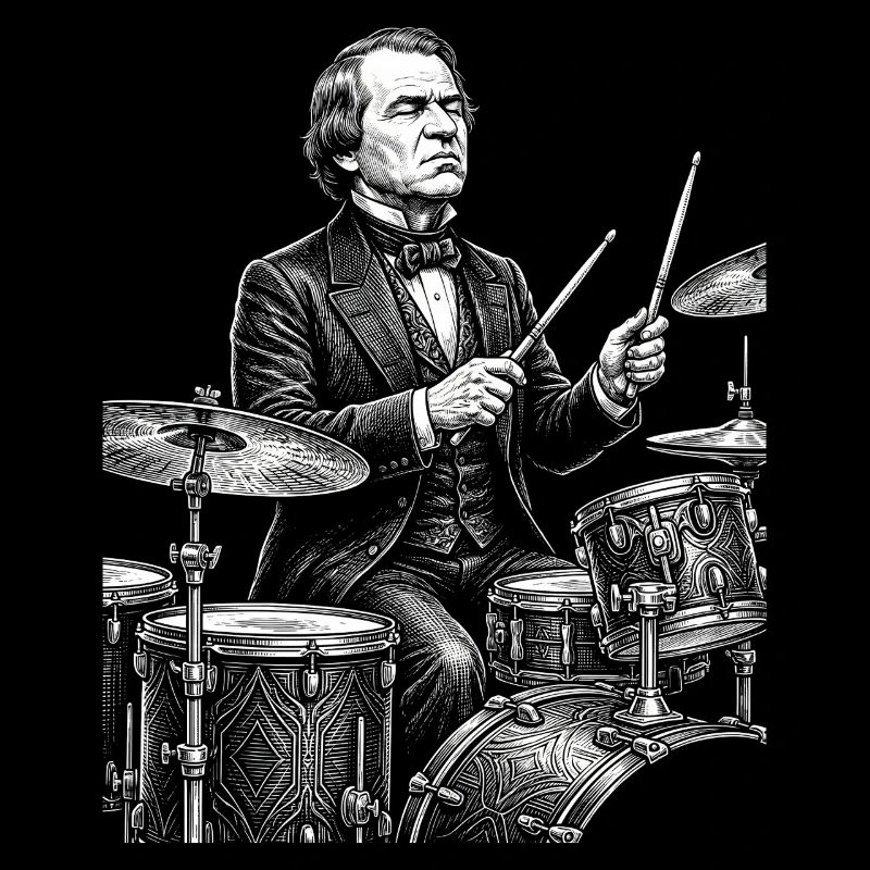 Andrew Johnson plays drums