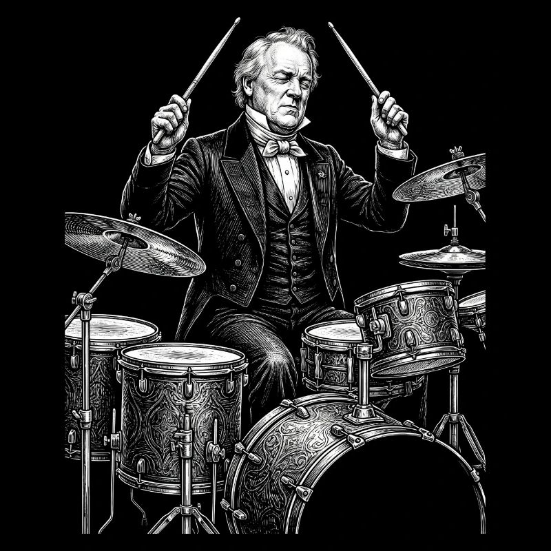 James Buchanan plays drums