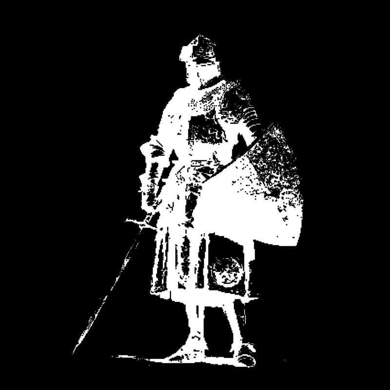 Lone Knight with Banner Silhouette