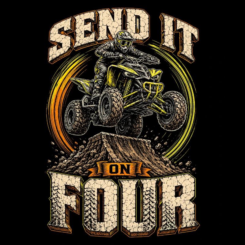 ATV Quad Driving Quad Quad Riders Send It On Four