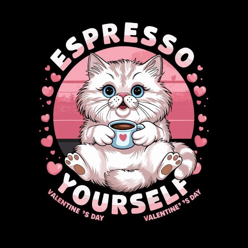 Conception de la Saint-Valentin de Espresso Yourself Chaton