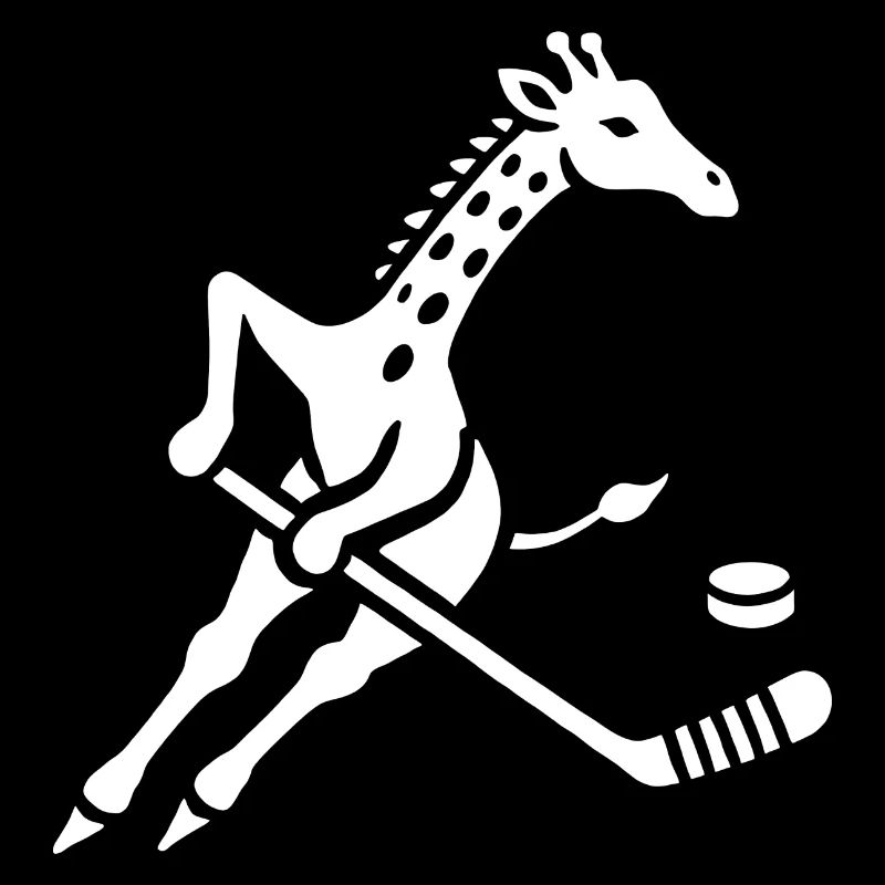 Giraffe Eishockeyspieler Silhouette Minimalistisch