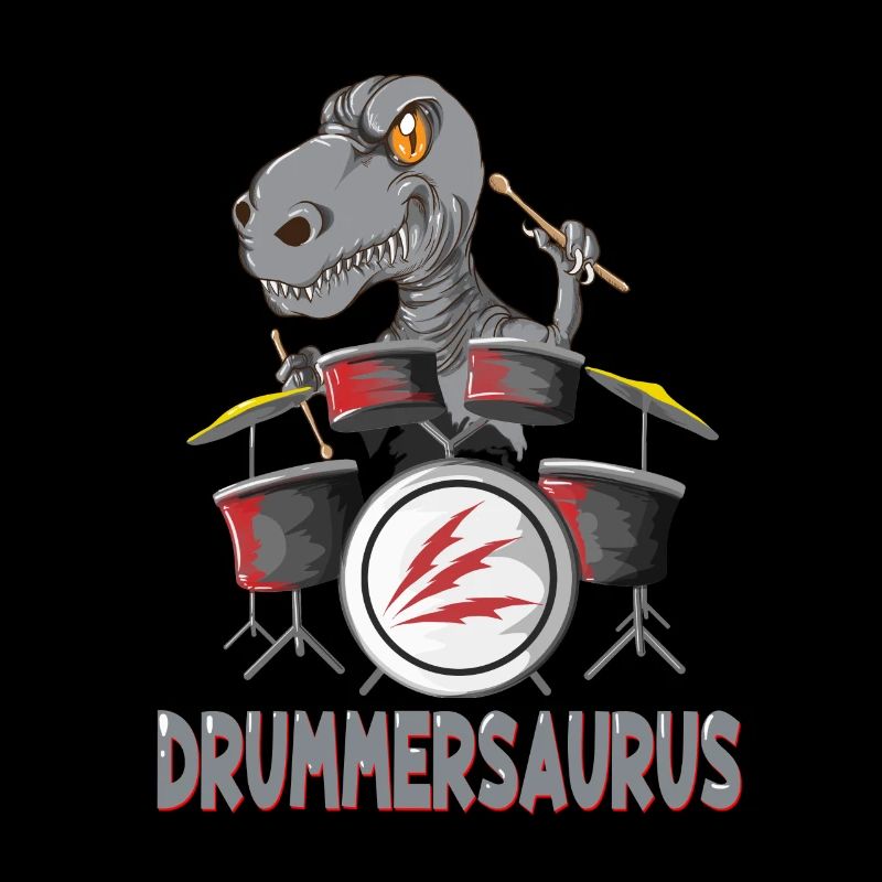 Dinosaurier Drummersaurus Drums Sticks Schlagzeug
