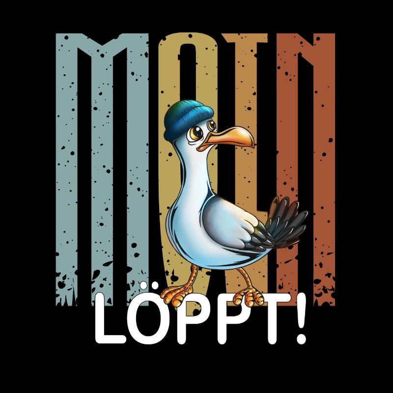 Plattdeutsche Möwe Moin Spruch Nordsee Liebhaber