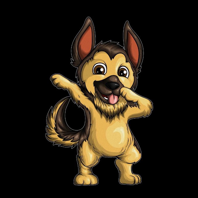 Belgian German Shepherd dances dab dabbing