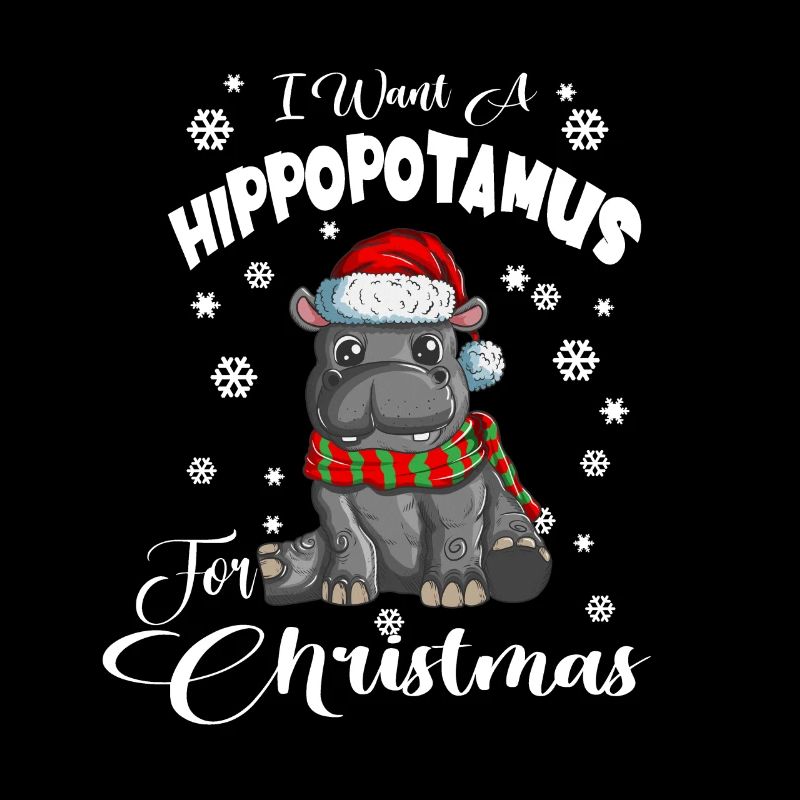 Hippopotame mignon à Noël drôle de math disant