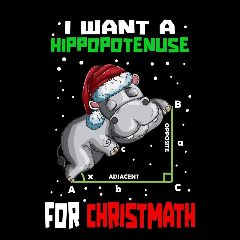 Apprenez les maths drôles d’hippopotames à Noël
