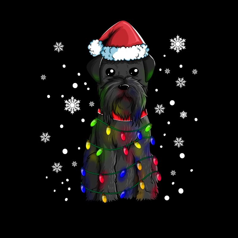 Schnauzer schnauzer géant avec chapeau de Noël