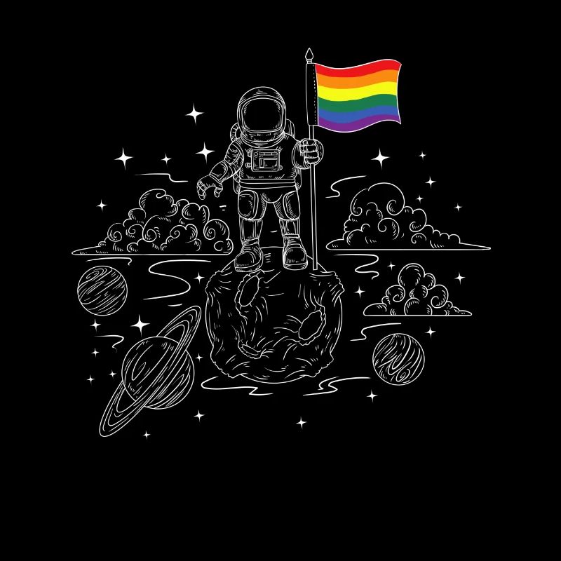 Rainbow Flag All Space Astronaut LGBTQ