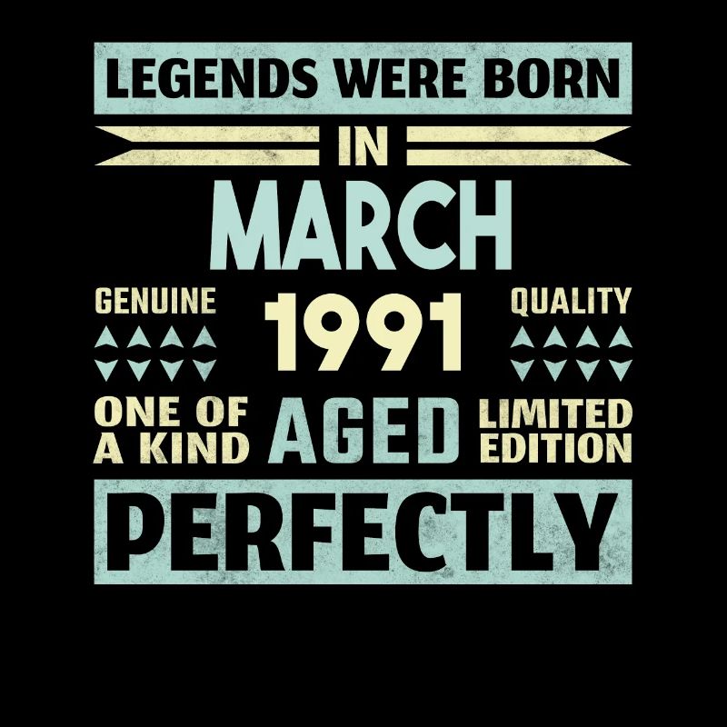 33. Geburtstag März Jahrgang 1991 Geschenkidee