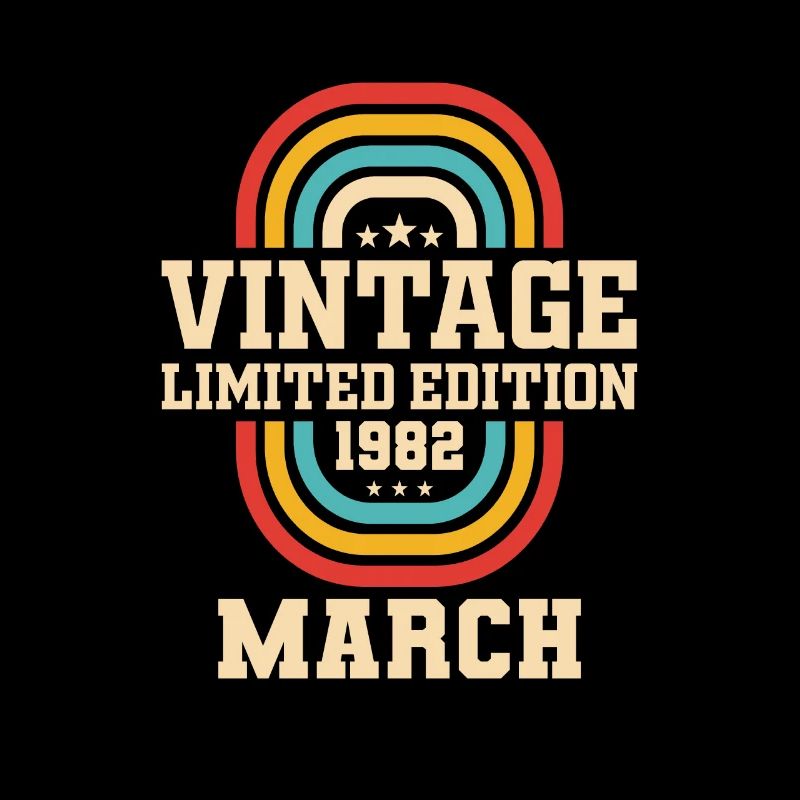 42e anniversaire mars Vintage 1982 idée cadeau