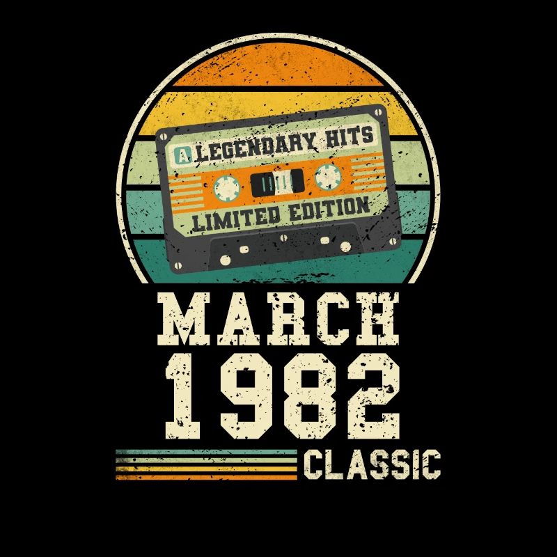 42e anniversaire mars Vintage 1982 idée cadeau