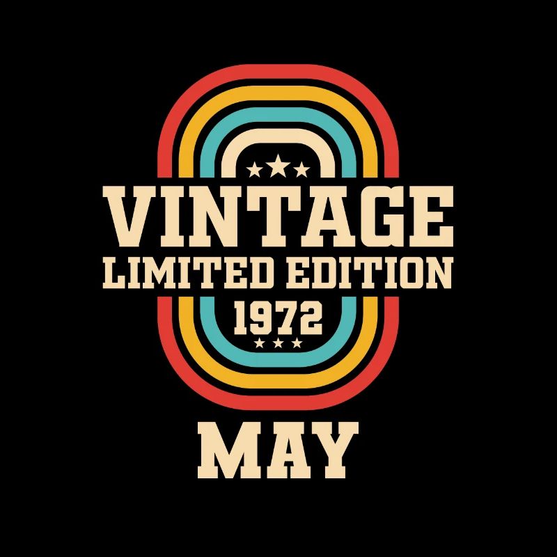 52nd Birthday May Vintage 1972 Gift Idea