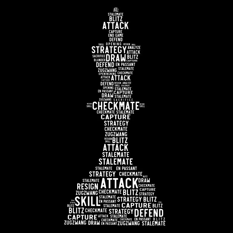 Chess King Word Cloud, joueur d’échecs