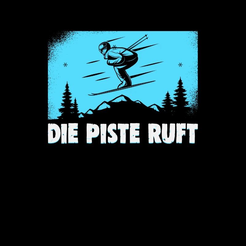 Skifahrer Die Piste ruft Ski