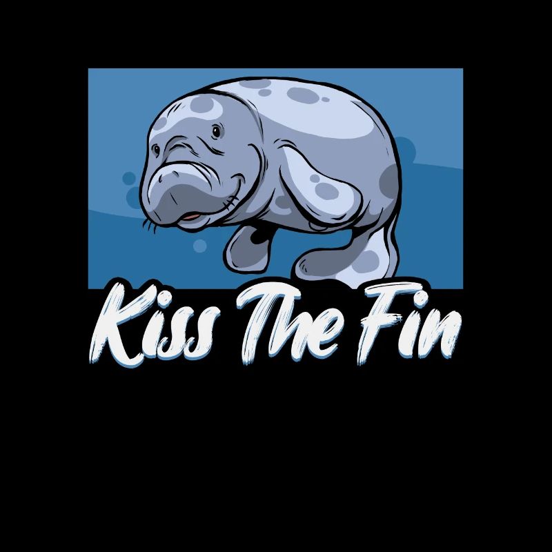 Kiss the fin Manatee chubby manatee