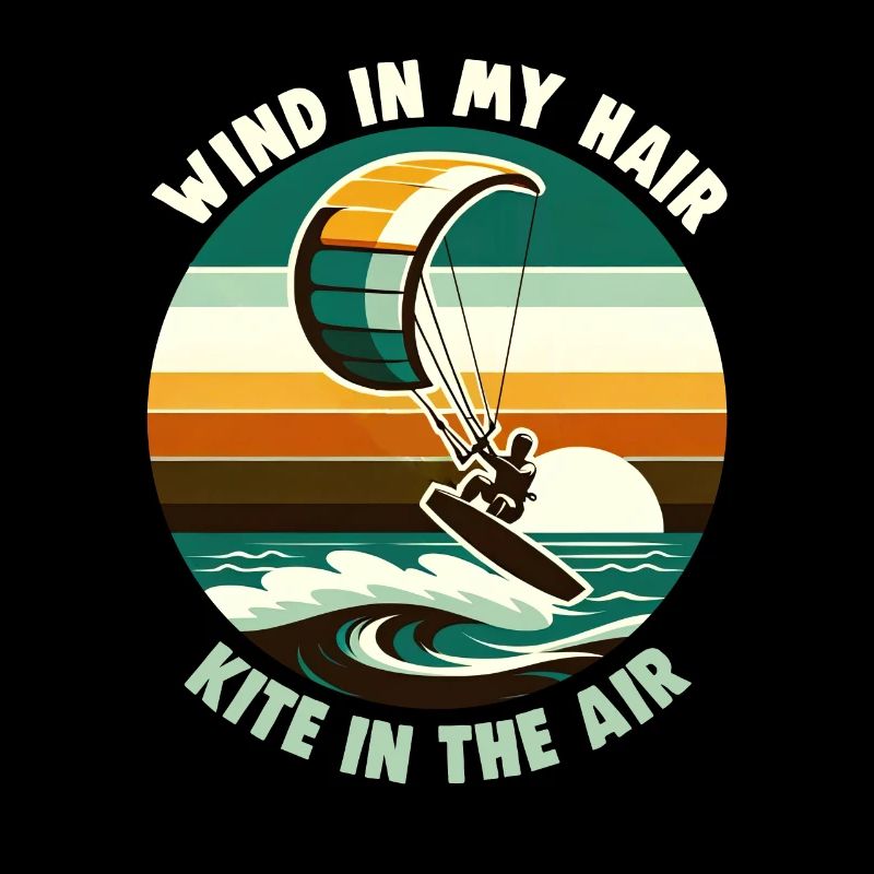 Kitesurf Du vent dans mes cheveux cerf-volant dans les airs