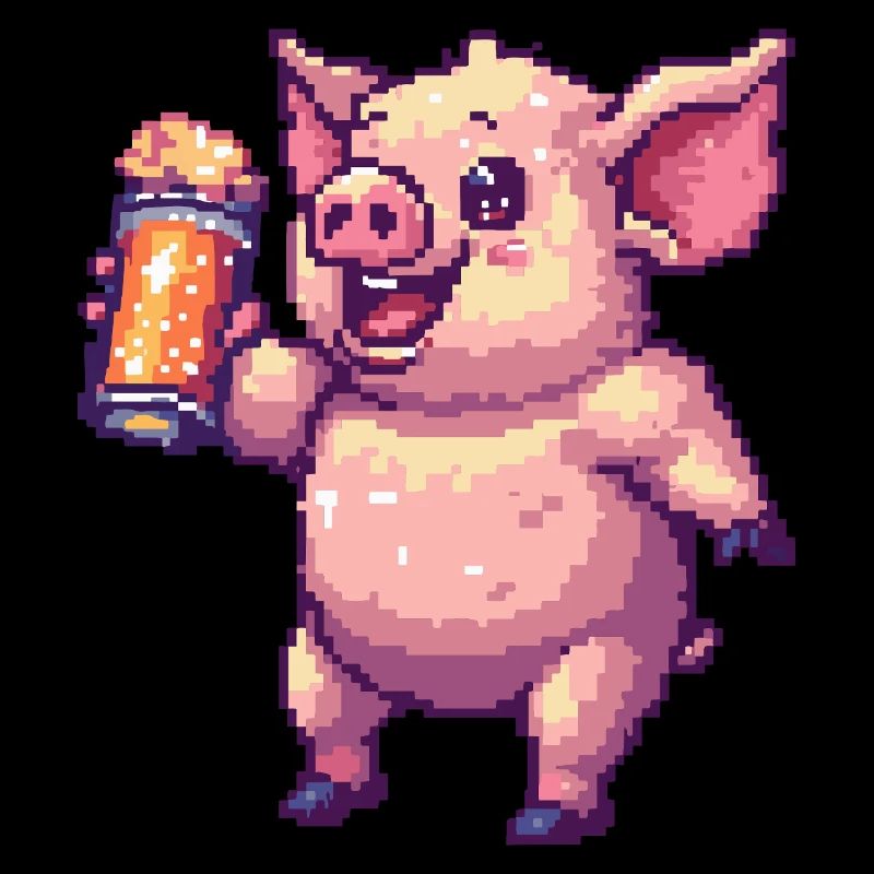 Schwein Pixel Bier