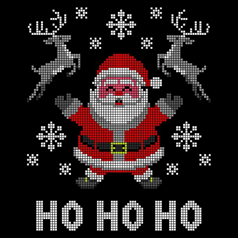 Pixel Santa Reindeer Snow