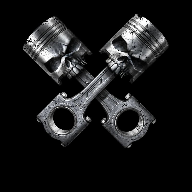 Skull engine pistons