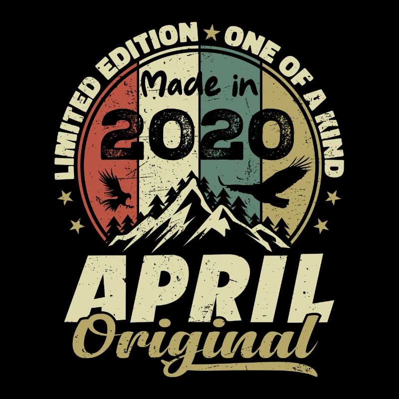 Retro Born In April 2020 Birthday Gift 2020