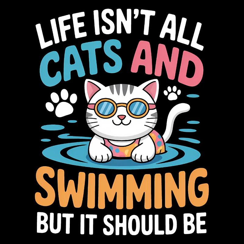 Schwimmen Spruch Katze Lustiges Schwimmen Geschenk