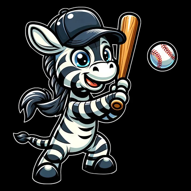 Zebra Baseball Player - Stripes, Speed