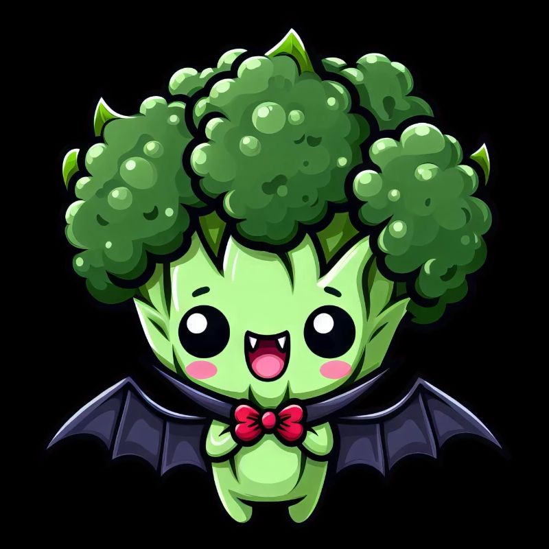 Mignon Halloween Brocoli Vampire Dessin animé