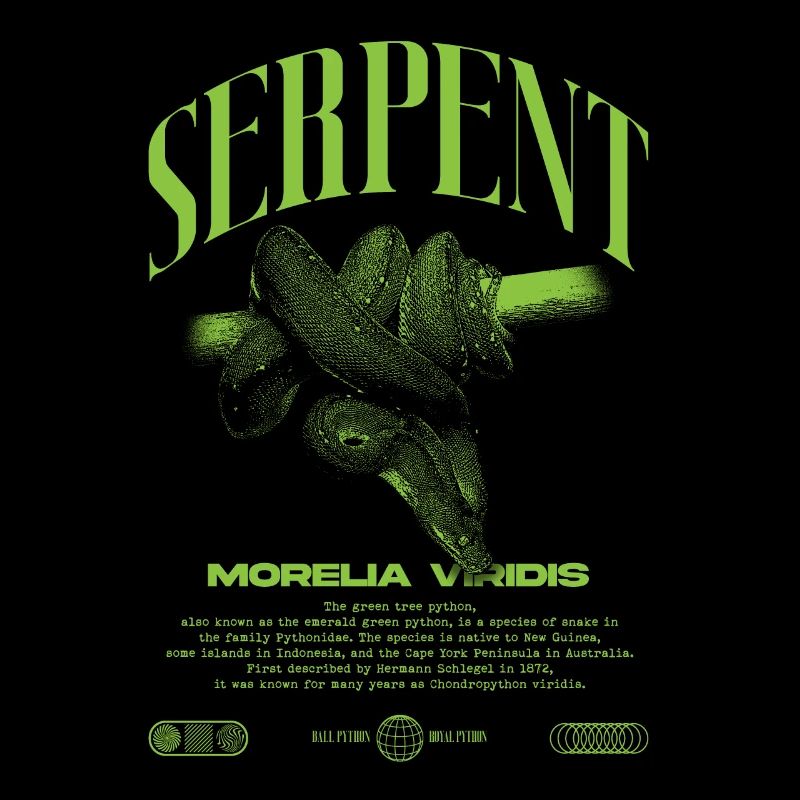 Grüner Baum Python Modern Reptile Keeper Streetwear