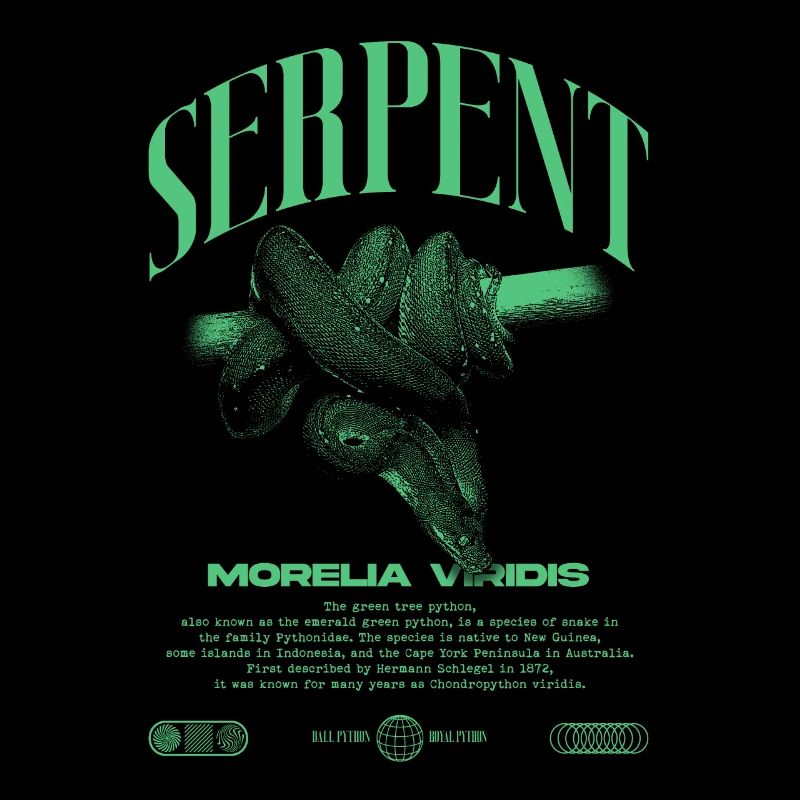 Grüner Baum Python Modern Reptile Keeper Streetwear