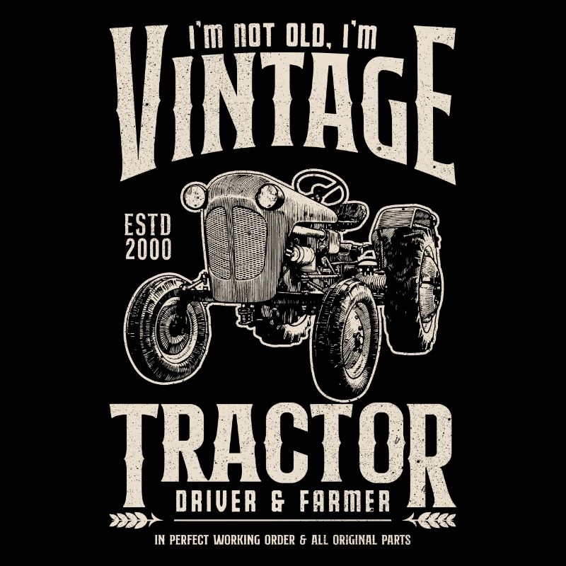 Oldtimer Traktor Bauer Geburtstag Jahrgang 2000