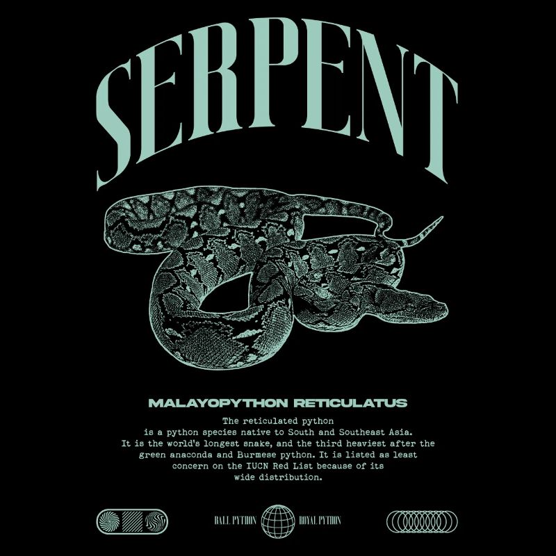 Gardien de reptiles python réticulé Streetwear