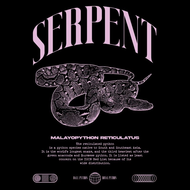 Gardien de reptiles python réticulé Streetwear