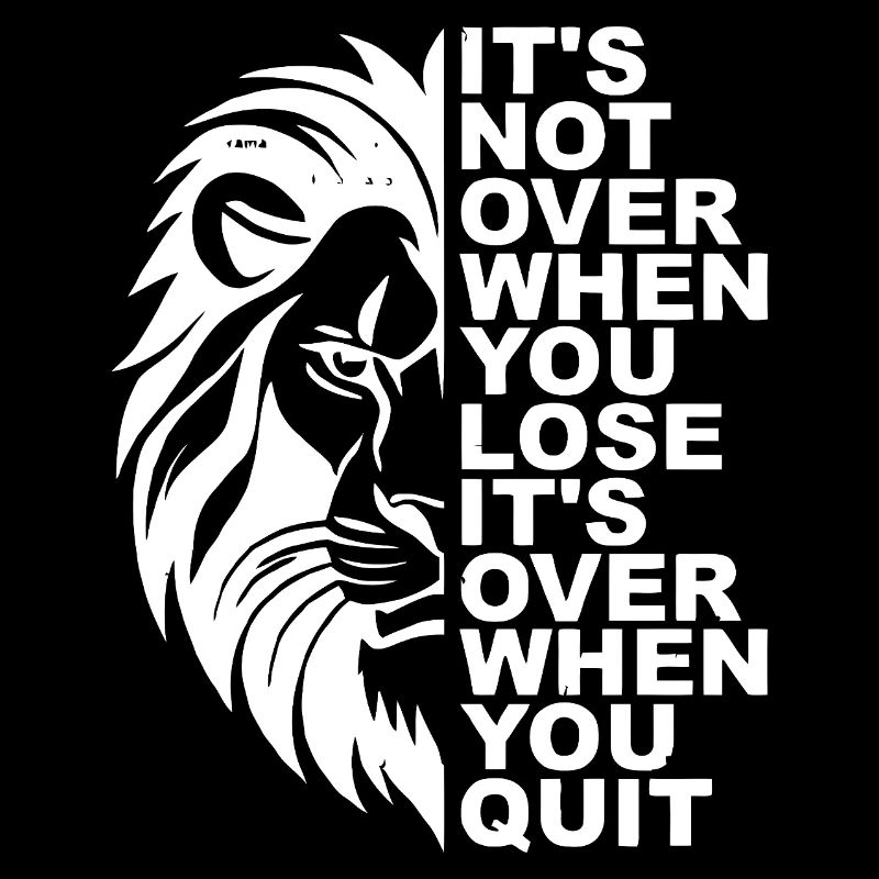 Conception de citation de motivation de lion inspirant