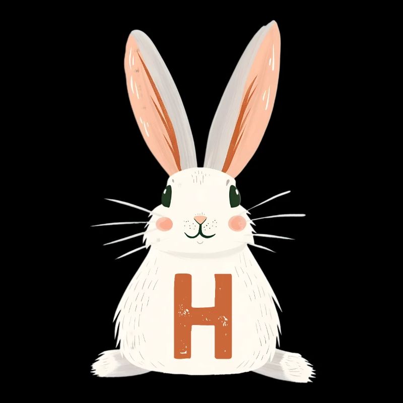 H Letter - Bunny - Customizable